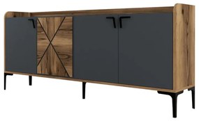 Dulap Tip Consola Venedik - Walnut, Anthracite 180 X 78 X 35