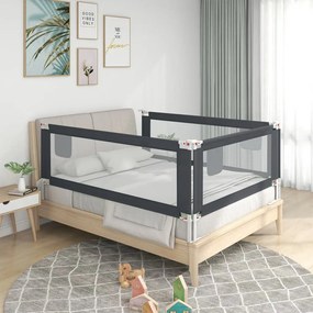 Balustrada de protectie pat copii, gri inchis, 200x25 cm textil 1, Morke gra, 200 x 25 cm