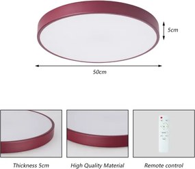 Plafonieră LED reglabilă Brilagi-LED POOL LED/60W/230V 3000-6000K 50 cm bordo + telecomandă