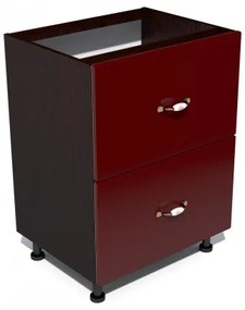 Corp inferior 60 cu 2 sertare metalice pentru greutate Zebra MDF rosu simplu