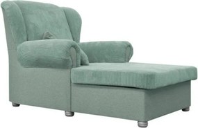 Șezlong verde mentă cu tapițerie din catifea reiată Lord – Ropez