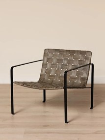 Fotoliu pentru exterior din rattan împletit cu structură metalică, „Marav”