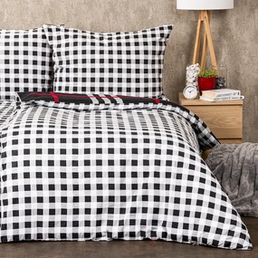 Lenjerie flanelă 4Home Cub negru, 140 x 220 cm, 70 x 90 cm