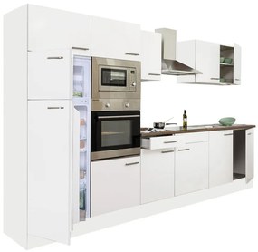 Mobilă de bucătărie Yorki 330, corp alb, cu față alb satinat