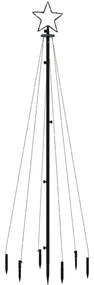 Brad de Craciun, 108 LED-uri alb rece, 180 cm, cu tarus 1, Alb rece, 180 cm, Becuri LED in forma dreapta