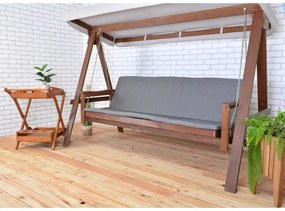 Balansoar de grădină gri/maro din lemn Adelaida – Rojaplast