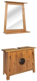 vidaXL Set mobilier de baie, lemn masiv de pin