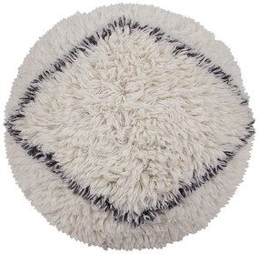 Taburet alb cu tapițerie din lână Berber Soul – Lorena Canals