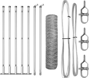 vidaXL Stâlp de gard. Argintiu 10 x 0,6 m (plasă 50 mm) Oțel