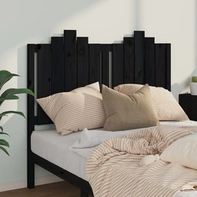 Tablie de pat, negru, 126x4x110 cm, lemn masiv de pin 1, Negru, 126 x 4 x 110 cm