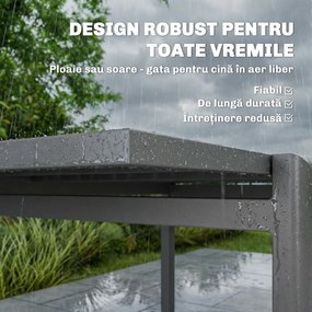 Outsunny masă extensibilă pentru exterior masă de grădină masă de prânz | Aosom Romania