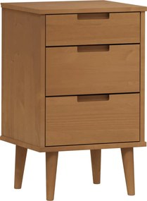 vidaXL Dulap noptieră "MOLDE", maro, 40x35x65 cm, lemn masiv de pin