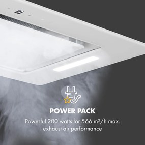 Hektor Eco, hota incorporabila, 52 cm, 566 m³ / h, panoul de control tactil, sticla, alba
