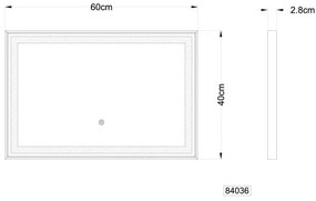 Oglinda baie cu iluminat LED CCT IP44 Rivas 60x40cm 84036 GL