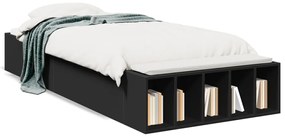 3280616 vidaXL Cadru de pat, negru, 90x190 cm, lemn prelucrat