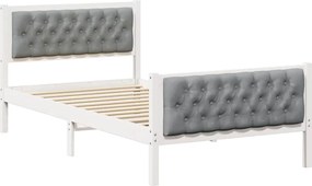 vidaXL Cadru de pat Gri deschis 100 x 200 cm Lemn de pin masiv