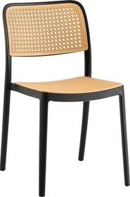 Scaun, stivuibil, negru / bej, RAVID TIP 1
