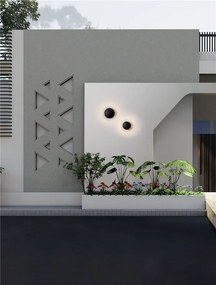 Mini Aplica perete exterior, Protectie IP65, RAY negru