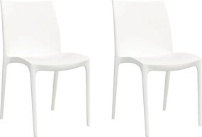 vidaXL Scaune de grădină, 2 buc., alb, 50x46x80 cm, polipropilenă