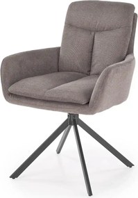 Scaun tapitat stofa clasica K536, gri/negru, 62x68x85 cm