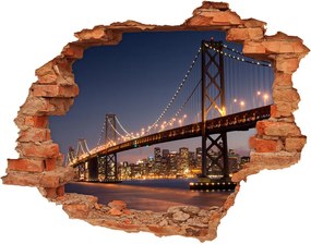 Autocolant 3D gaura cu priveliște Podul din San Francisco