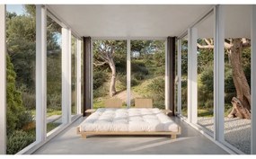 Pat matrimonial în culoare naturală din lemn de pin cu somieră 160x200 cm Social Bed – Karup Design