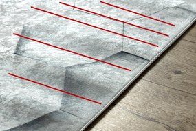 ANDRE 1180 covor lavabil Fagure, hexagon 3D anti-alunecare - gri - SECUNDAR-COTATI PRODUSUL