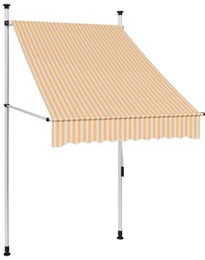 vidaXL Copertină retractabilă manual, dungi portocaliu și alb, 100 cm