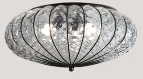 Plafonieră SIRU ACCADEMIA 3xE27/60W/230V transparent/negru sticlă venețiană