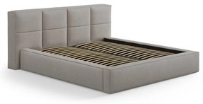 Tăblie de pat gri deschis tapițată 229x100 cm Darren – Micadoni