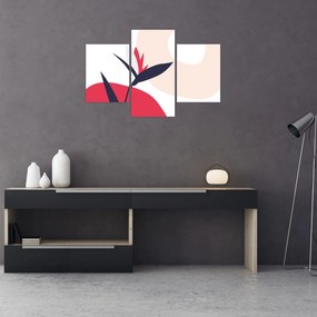 Tablou - Abstracție florală roz N⁰1 (90x60 cm)