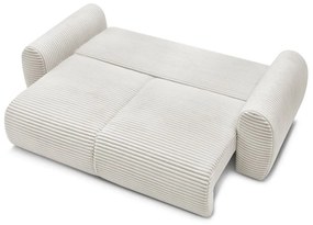 Canapea crem extensibilă cu tapițerie din catifea reiată 257 cm Lucien – Bobochic Paris