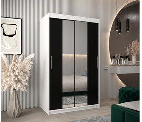 Dulap de haine 120 cm Toki 1 (alb mat + negru mat). 1064888