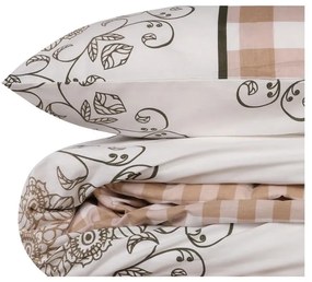 Lenjerie de pat albă-roz din bumbac ranforcé pentru pat de o persoană 140x200 cm Nazenin – Mijolnir