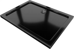 Mexen Flat cadă de duș dreptunghiulară slim 80 x 70 cm, neagră, sifon negru - 40707080B