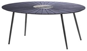 Masă de grădină cu blat din artwood și gresie Bonami Selection Marienlist, 115 x 190 cm, negru