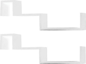 Set 2 rafturi FRI NEW, alb, 77x10x28 cm