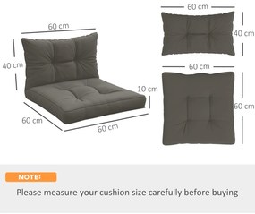 Outsunny Set de 4 perne pentru grădină cu 2 perne de șezut și 2 perne de spătar, poliester, gri antracit | Aosom Romania