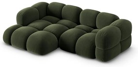 Colțar verde cu tapițerie din catifea (cu colț pe partea stângă/cu șezlong) Loretto – Cosmopolitan Design