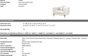 Fotoliu elegant design LUX York, crem 113841 HZ