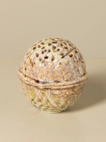 Set 2 recipiente decorative din ceramică artizanală natur, formă de nucă și ghindă, 13 × 21,5 × 11,5 cm, „Acorn"