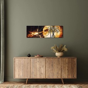 Tablou - Copacul vieții secret (cu ceas) (90x30 cm)