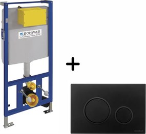 Set rezervor incastrat Schwab cu clapeta de actionare negru mat, Schwab Vela