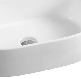 Lavoar pe blat alb lucios 56 cm, oval, Fluminia Tisa