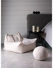 Fotoliu puf pentru copii crem cu tapițerie din țesătură bouclé Chair – Wigiwama