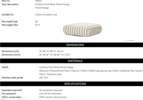 Taburete exterior design LUX Pouf Relax