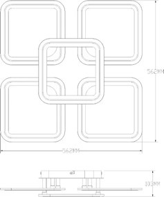 Plafonieră LED dimabilă Zuma Line MS232150R-WH STELLAR LED/55W/230V 3000-6000K alb + telecomandă