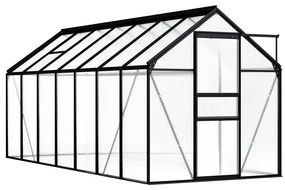 vidaXL Seră, antracit, 8,17 m², aluminiu