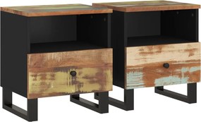 vidaXL Noptiere, 2 buc., lemn masiv reciclat și lemn prelucrat