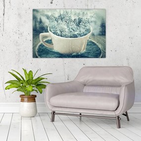 Tablou - Lumea de iarnă într-o căniță (90x60 cm)